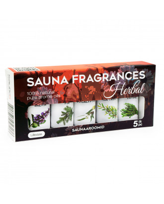 Коллекция эфирных масел Sauflex для сауны 5x15 мл, травяной