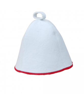Шляпа для сауны - белая красная нить