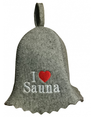 Шапка для сауны - I Love Sauna, 100% шерсть.