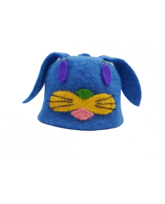 Шапка для сауны For Kids Bunny, синяя, 100% шерсть