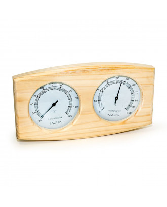 Термометр для сауны - гигрометр Sauflex с горизонтальным пластиковым циферблатом