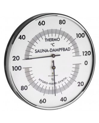 Аналоговый термогигрометр для сауны с металлическим кольцом Dostmann TFA 40.1032