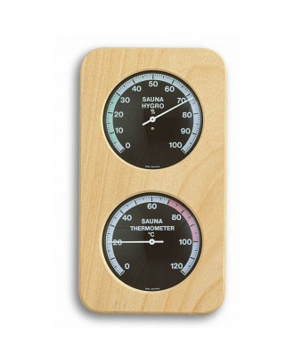 Аналоговый термогигрометр для сауны с деревянной рамкой Dostmann TFA 40.1004