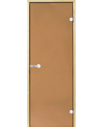 Двери HARVIA для сауны 70x190см, бронза, 8 мм, 2 петли, Aspne, ролик