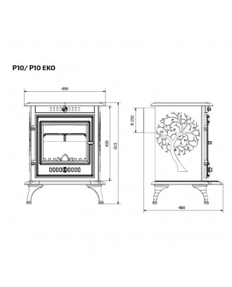 Чугунная печь KAWMET P10 6,8 кВт ECO ОТОПЛЕНИЕ ПЕЧИ