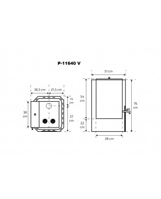 Печь для сауны SKAMET P-11640V Бак для воды - левый ДРОВЯНЫЕ ПЕЧИ ДЛЯ САУНЫ