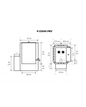 Печь для сауны Skamet – P-22040 PRV, водонагреватель – правый, со стеклом ДРОВЯНЫЕ ПЕЧИ ДЛЯ САУНЫ