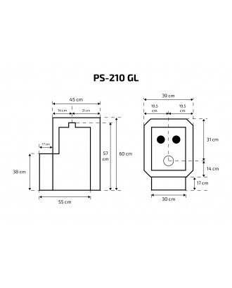 Печь для сауны SKAMET PS-210GL  ДРОВЯНЫЕ ПЕЧИ ДЛЯ САУНЫ