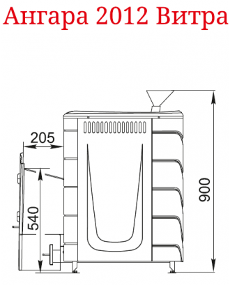 Банная печь ТМФ Ангара 2012 Vitra Inox антрацит с теплообменником (31401)