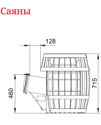 Банная печь ТМФ Саяны Карбон, железная дверь CE (29300)