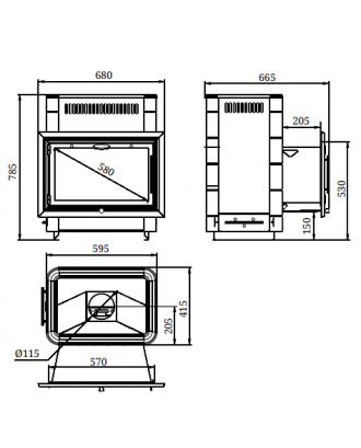 Печь для сауны TMF Vitruvia II Inox антрацит, большой экран (32513) Банные печи ТМФ