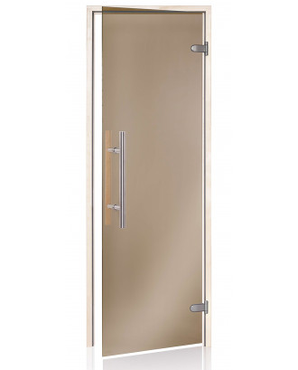Дверь для сауны Ad Premium Light, осина, бронза матовая 80x200см