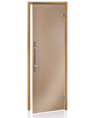 Дверь для сауны Ad Premium Light, осина, бронза 80x200см