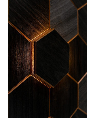 Декоративный элемент Hexa Black Thermo, Abachi, LED ОСВЕЩЕНИЕ САУНЫ И ХАММАМА