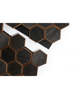 Декоративные деревянные панели Hexa S Thermo Black, Abachi ДЕРЕВЯННЫЕ САУНЫ