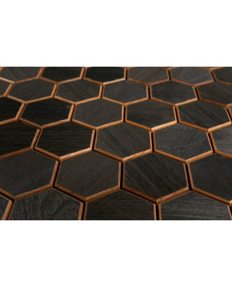 Декоративные деревянные панели Hexa S Thermo Black, Abachi ДЕРЕВЯННЫЕ САУНЫ