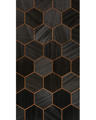 Декоративные деревянные панели Hexa XL Thermo Black, Abachi ДЕРЕВЯННЫЕ САУНЫ