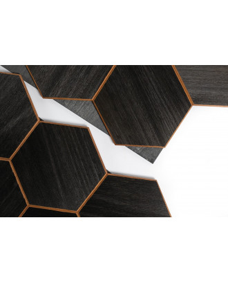 Декоративные деревянные панели Hexa XL Thermo Black, Abachi ДЕРЕВЯННЫЕ САУНЫ