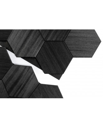 Декоративные деревянные панели Hexa XL черного цвета, Abachi ДЕРЕВЯННЫЕ САУНЫ