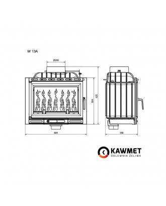 Каминная топка KAWMET W13 11,5 кВт EKO КАМИНЫ