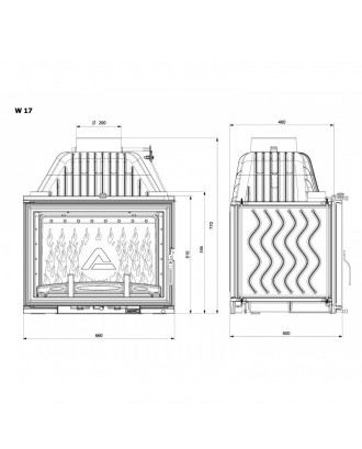 Каминная топка KAWMET W17 DECOR 16,1кВт КАМИНЫ